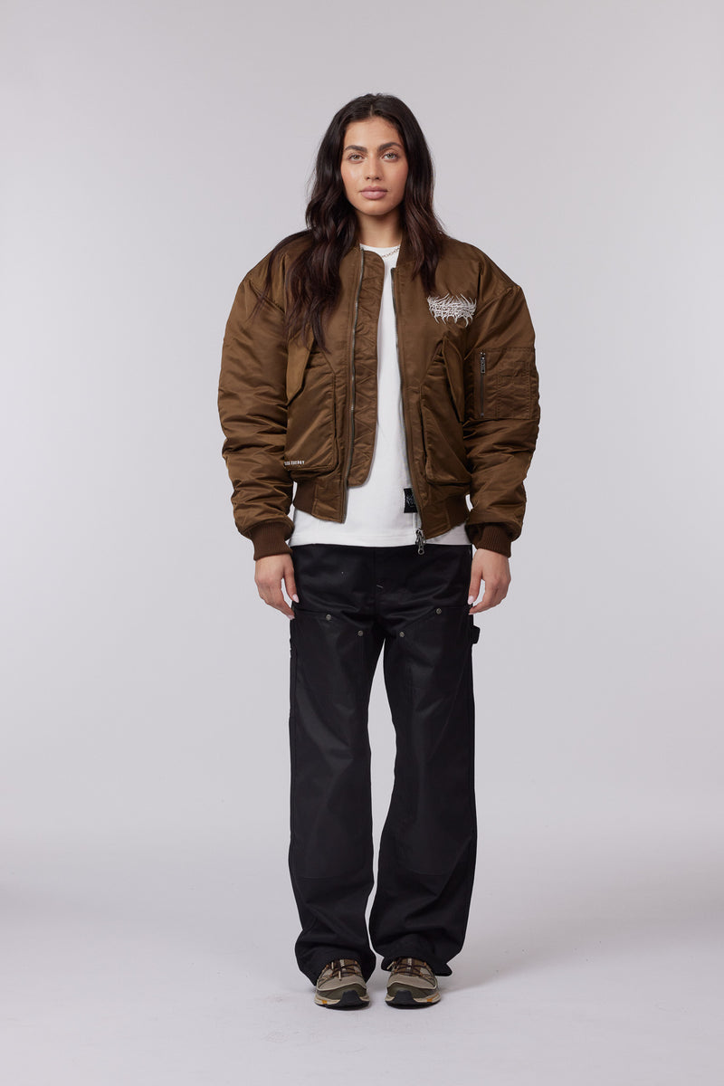 Restless Energy Bomber Jacket - Brown