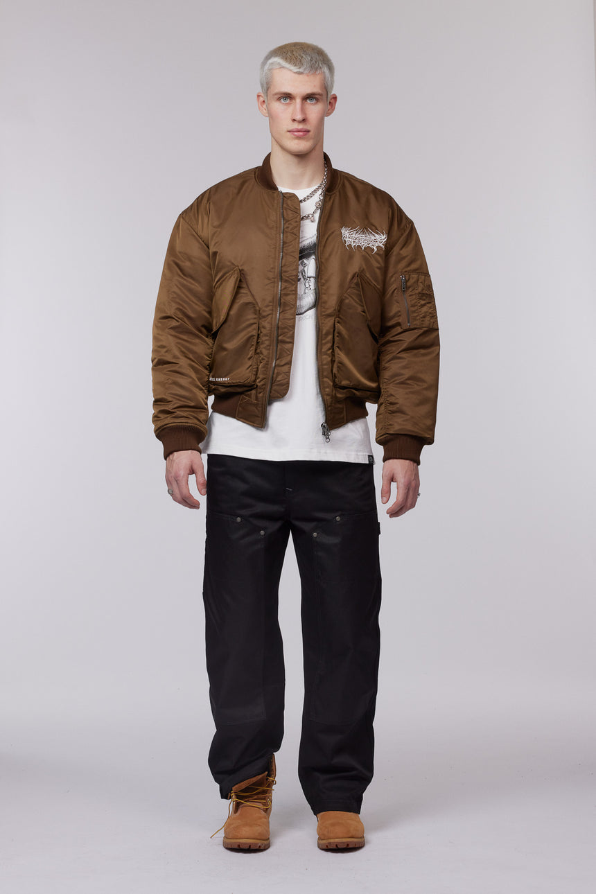 Restless Energy Bomber Jacket - Brown